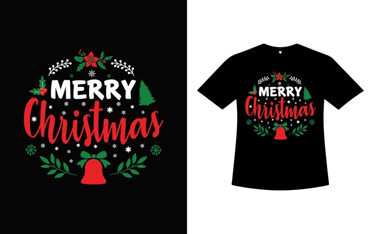 Imagen de vector de plantilla de diseño de camiseta de Navidad