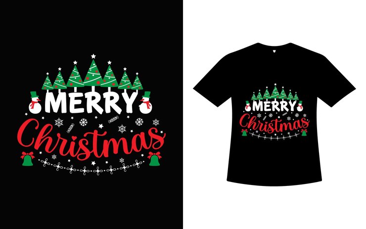 Imagen de vector de plantilla de diseño de camiseta de Navidad