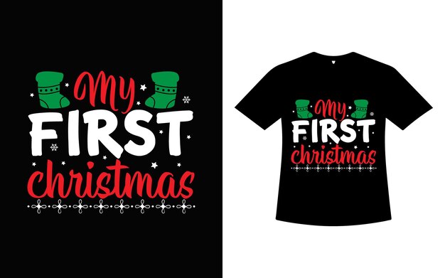 Imagen de vector de plantilla de diseño de camiseta de Navidad