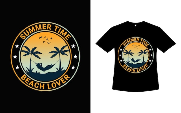 Imagen de vector de plantilla de diseño de camiseta de verano