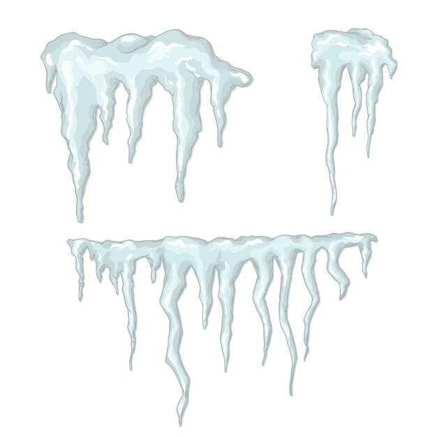 Imagen de vector de tema de invierno de carámbanos
