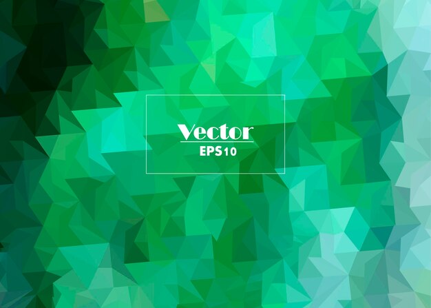 Imagen vectorial abstracta digital de cristal Greenemerald estilizada de triángulos