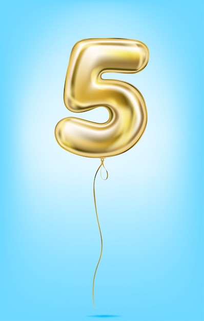 Imagen vectorial de alta calidad de números de globos de oro