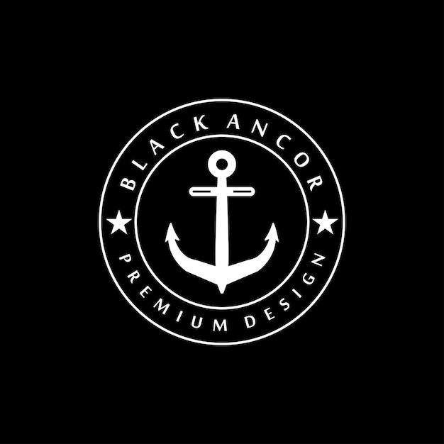 Imagen vectorial de la aplicación de iconos de plantilla de logotipo y símbolo de ancla