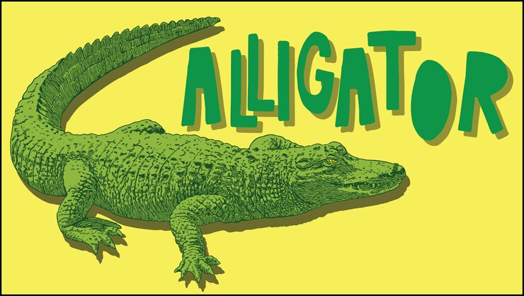 Vector imagen vectorial de un caimán en estilo gráfico artístico