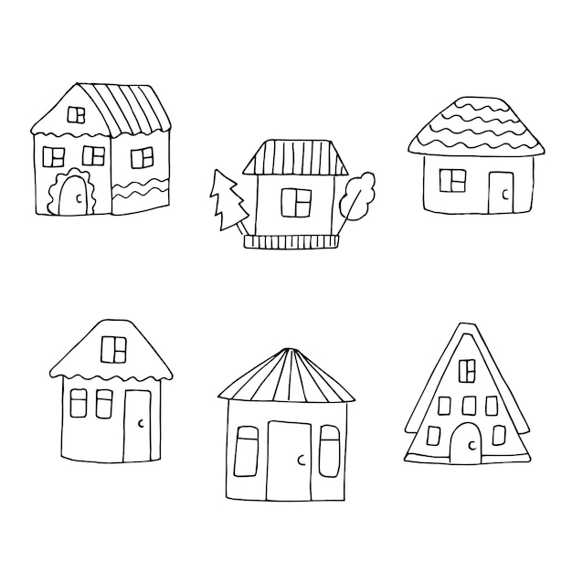 Imagen vectorial de la casa de pan de jengibre dibujada a mano