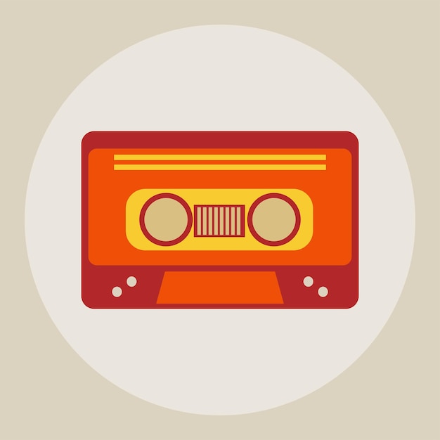 Imagen vectorial de un casete de audio retro. Clásico.