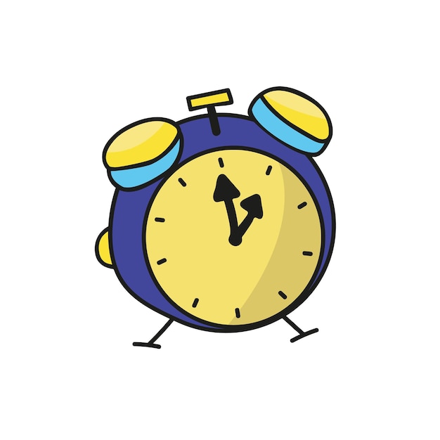 Imagen vectorial en color de un despertador al estilo de dibujos animados