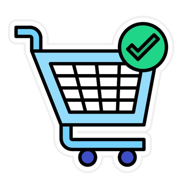 Imagen vectorial completa del icono de compras Se puede utilizar para el marketing en línea