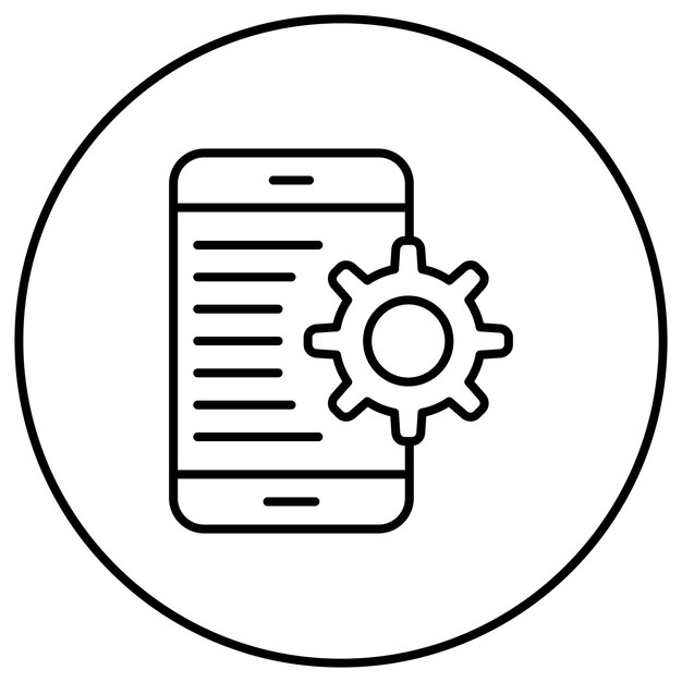 Imagen vectorial de configuración de icono de aplicación Puede utilizarse para la programación informática