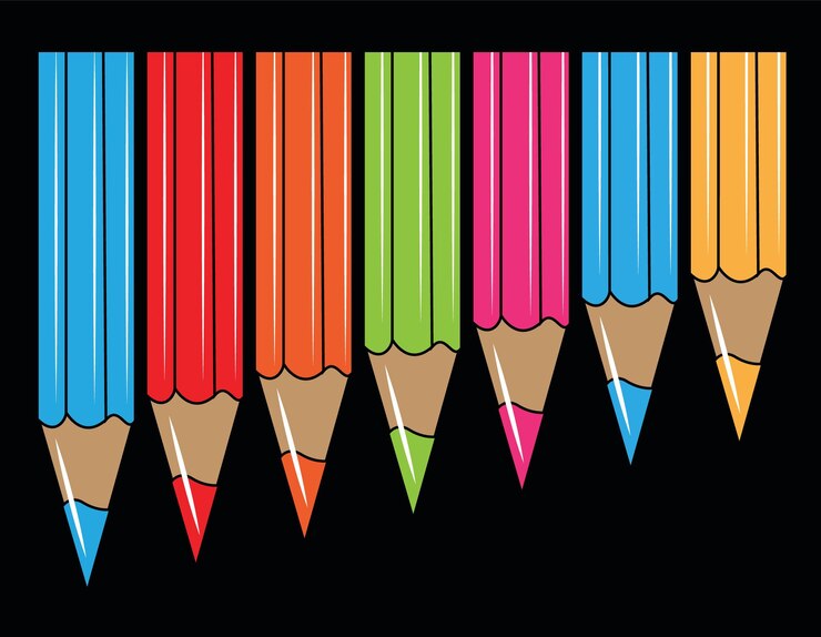 Vector imagen vectorial de un conjunto de crayones aislado sobre fondo transparente