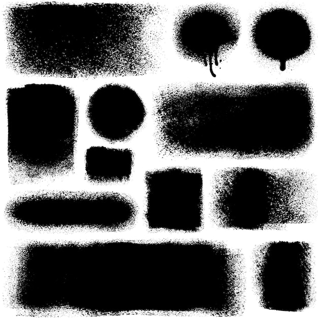 Imagen vectorial Conjunto de fondos grunge negros