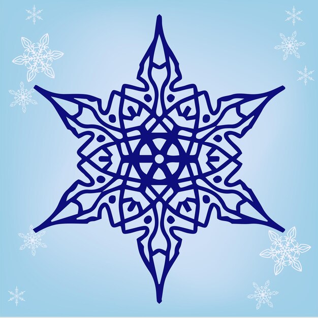 Imagen vectorial de copo de nieve de Navidad o año nuevo