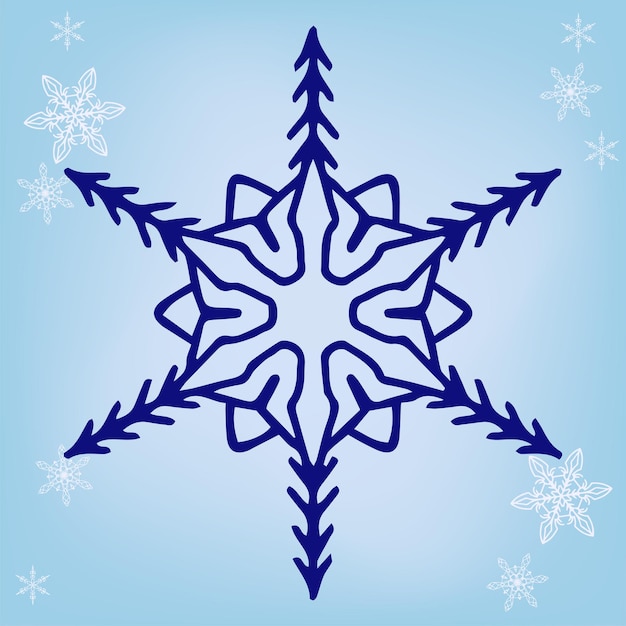 Imagen vectorial de copo de nieve de Navidad o año nuevo