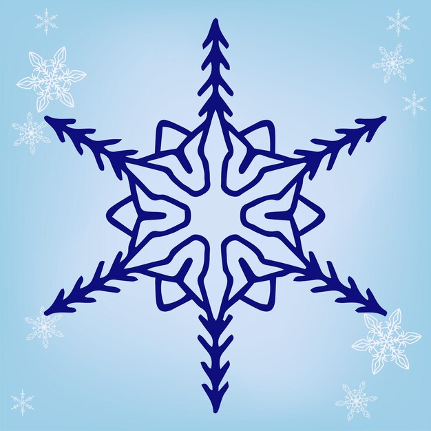 Imagen vectorial de copo de nieve de Navidad o año nuevo