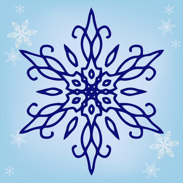 Imagen vectorial de copo de nieve de Navidad o año nuevo