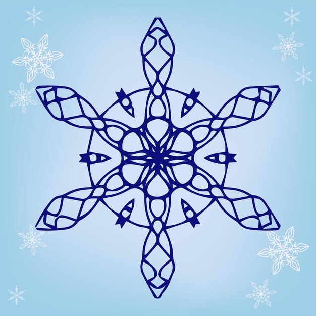 Imagen vectorial de copo de nieve de Navidad o año nuevo