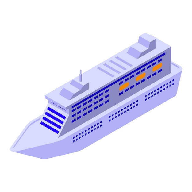 Imagen vectorial de un crucero moderno en vista isométrica perfecta para diseños de viajes