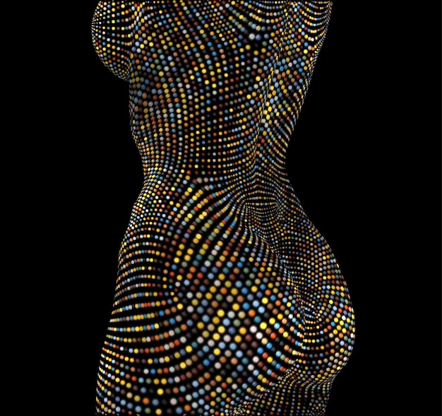 Imagen vectorial del cuerpo tridimensional