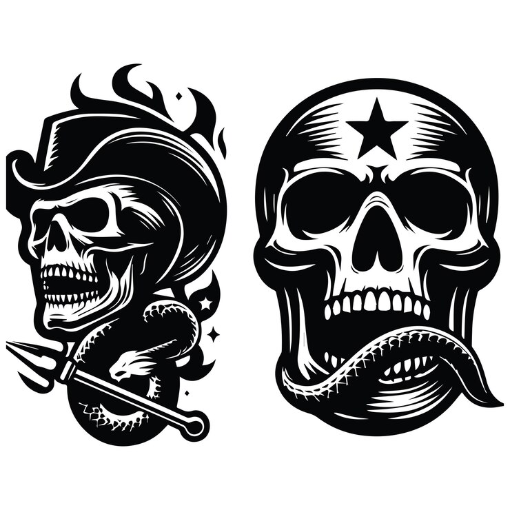 Vector una imagen vectorial detallada con un cráneo con una corona y fumando un cigarro que representa una estética audaz y nerviosa