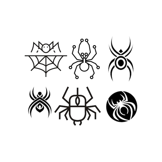 imagen vectorial de diseño de conjunto de logotipo de araña