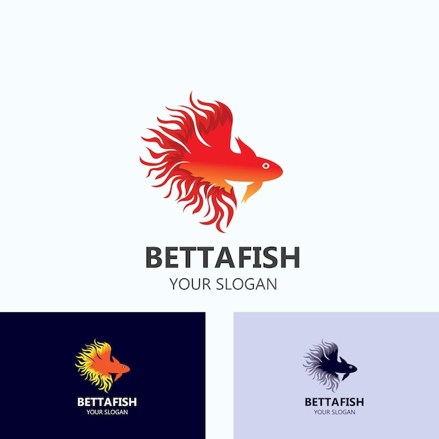 Imagen vectorial de diseño de estilo de logotipo moderno de pez Betta