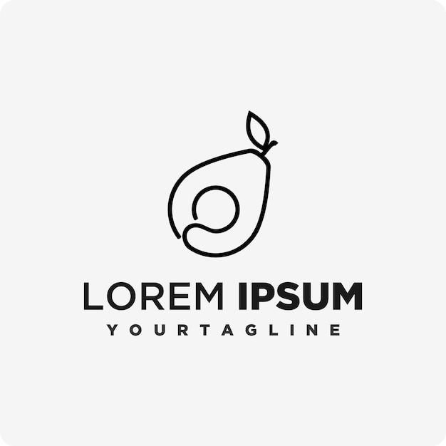 imagen vectorial de diseño de icono de logotipo de aguacate
