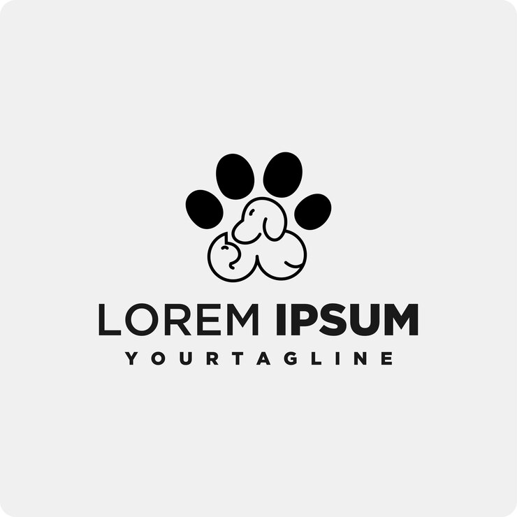 imagen vectorial de diseño de icono de logotipo de pata de perro