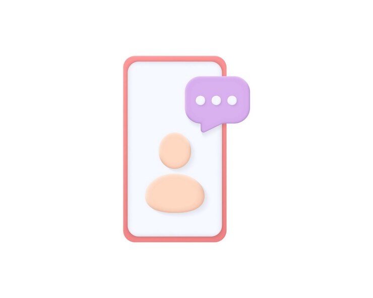 Imagen vectorial de diseño de iconos 3D de chat de usuario realista de teléfonos inteligentes