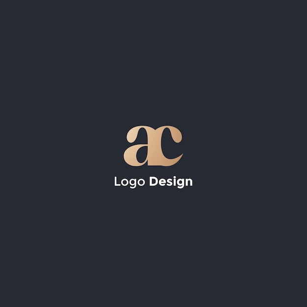 Imagen vectorial del diseño inicial del logotipo Ac