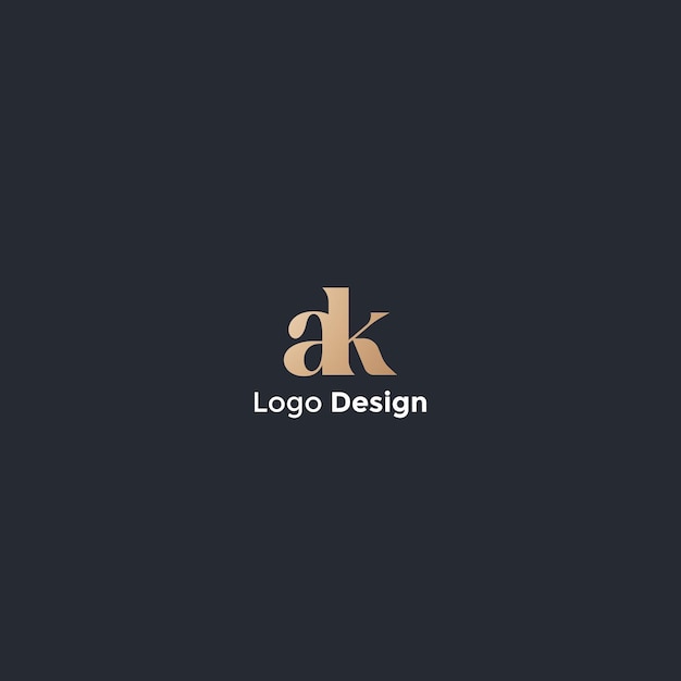 Imagen vectorial del diseño inicial del logotipo Ak