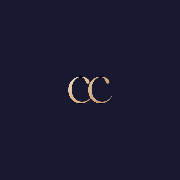 Vector imagen vectorial del diseño inicial del logotipo cc