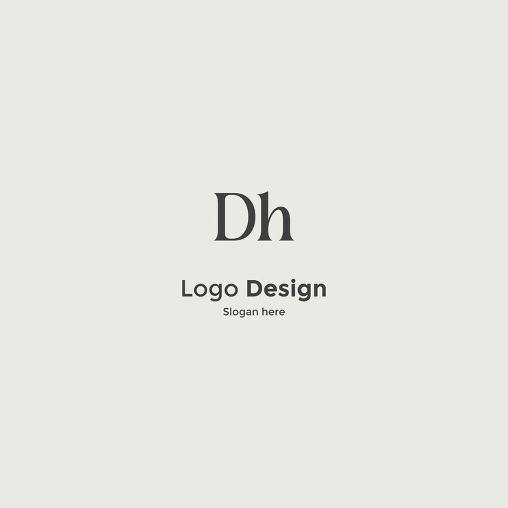 Vector imagen vectorial del diseño inicial del logotipo dh
