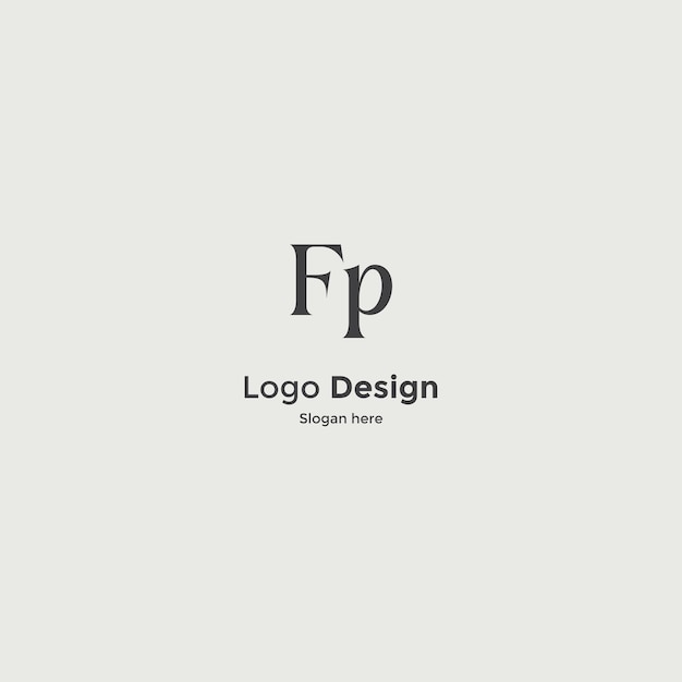 Imagen vectorial del diseño inicial del logotipo Fp