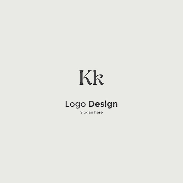 Imagen vectorial del diseño inicial del logotipo Kk