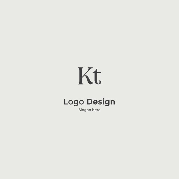 Imagen vectorial del diseño inicial del logotipo Kt
