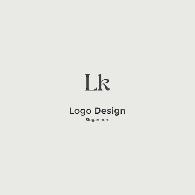 Imagen vectorial del diseño inicial del logotipo LK