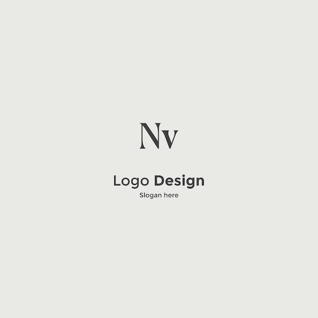 Imagen vectorial del diseño inicial del logotipo Nv