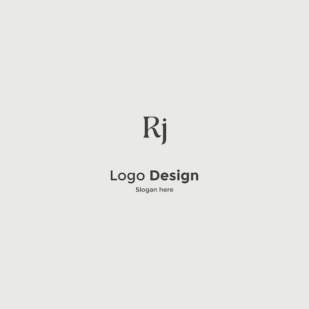 Imagen vectorial del diseño inicial del logotipo Rj