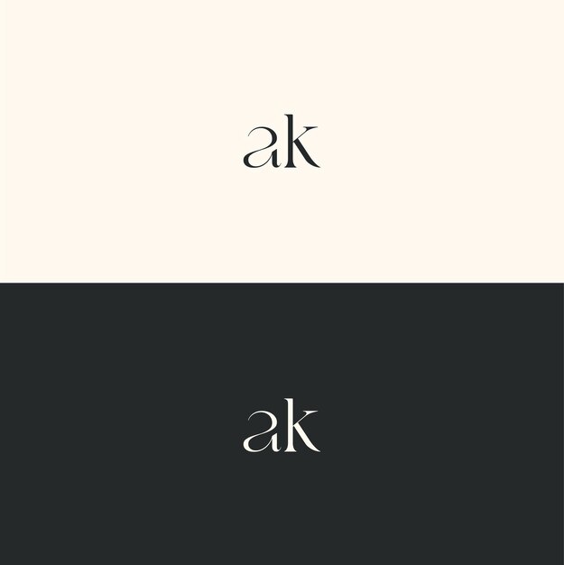 Imagen vectorial del diseño del logotipo ak