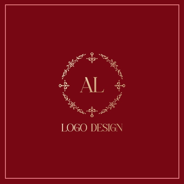 Imagen vectorial de diseño de logotipo AL