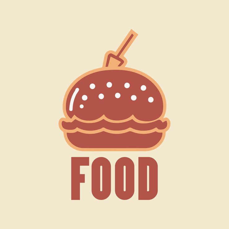 Imagen vectorial del diseño del logotipo de los alimentos