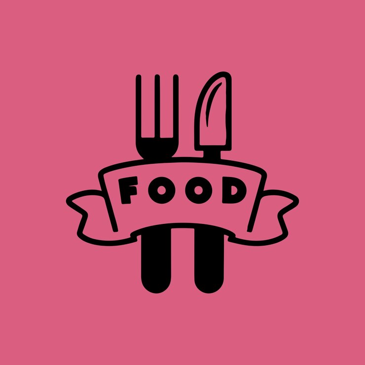 Imagen vectorial del diseño del logotipo de los alimentos