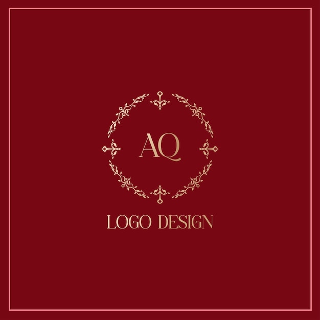 Imagen vectorial de diseño de logotipo AQ