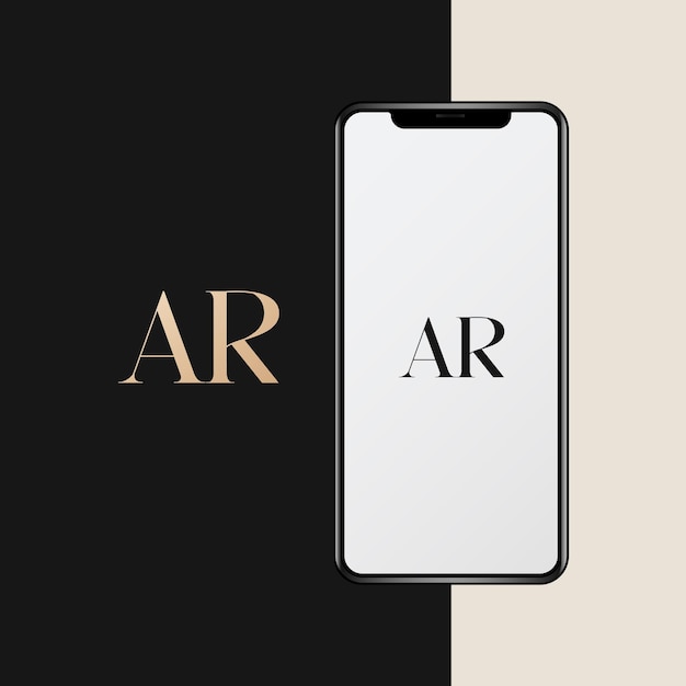 Imagen vectorial del diseño del logotipo de AR