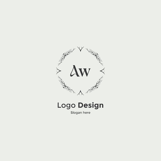Imagen vectorial de diseño de logotipo aw