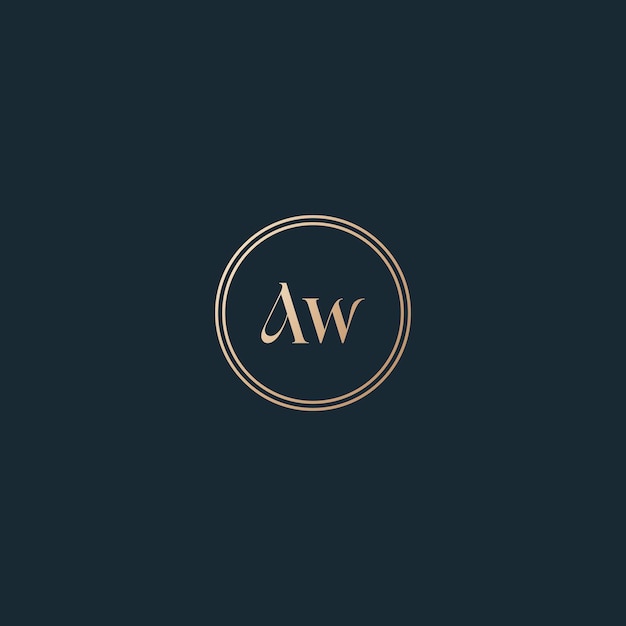Imagen vectorial de diseño de logotipo aw