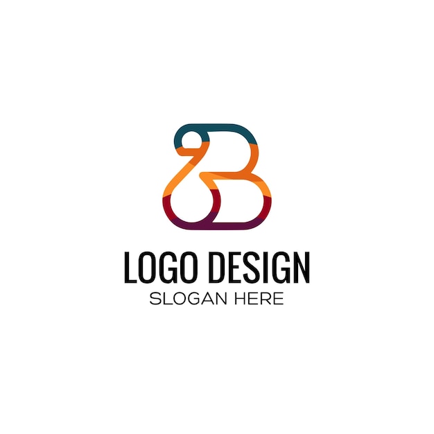 Imagen vectorial del diseño del logotipo B