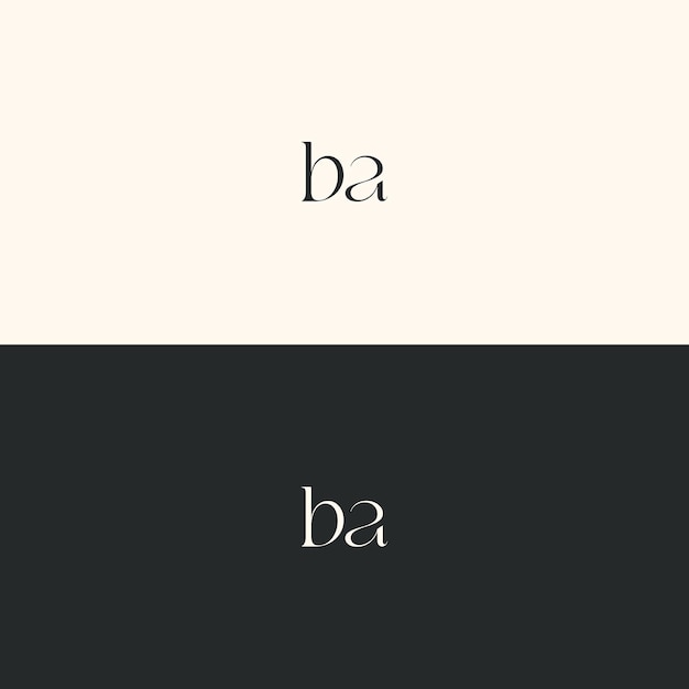 Imagen vectorial del diseño del logotipo de ba