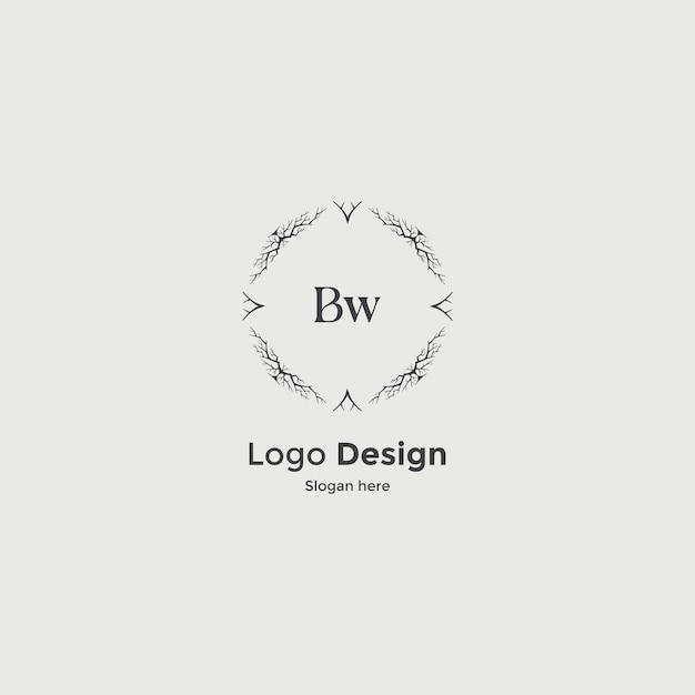 Imagen vectorial del diseño del logotipo Bw